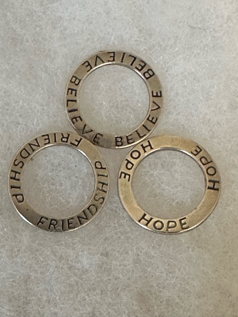 Silpada Sterling Silver Hope, Believe and Friendship Circles - Picture 3 of 4